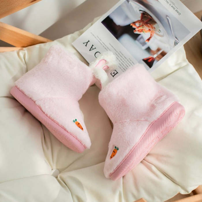 Cute Kawaii Rabbit Bunny Ear Home Slippers Boots Socks