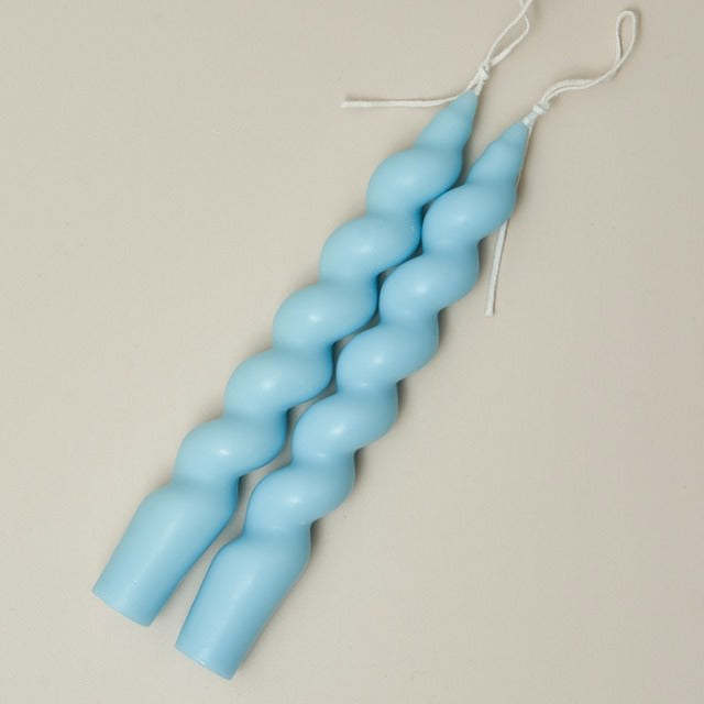 Spiral Twisted Pastel Candles (2 Pack)