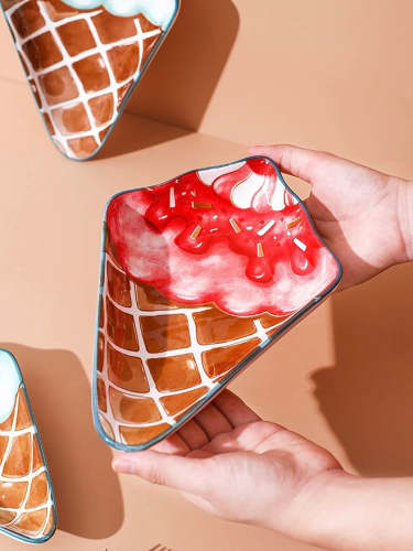 Cute Colourful Ice Cream Shape Dessert Plate