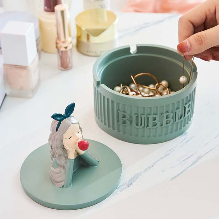 Cute Nordic Style Bubble Girl Home Living Decor Jewellery Box