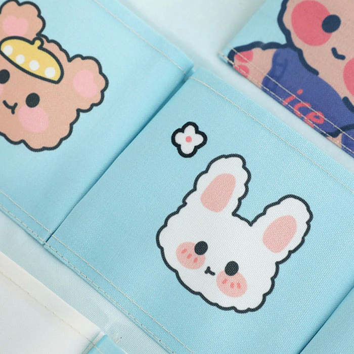 Cute Kawaii Bear & Bunny Friends Wall Hanging Pocket Storage Bag