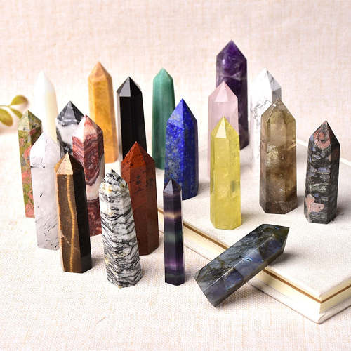 Natural Stones Crystal Wand Amethyst Rose Quartz Healing Stones