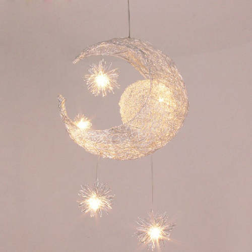 Aluminum Wire Star Moon Chandelier