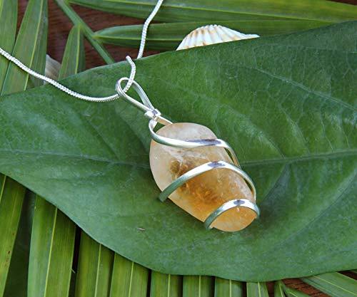 Citrine Gemstone Pendant Necklace - Natural Crystal Healing | Joy, Wealth and Abundance Jewelry for Men & Women
