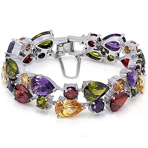 Vintage Tear Drop Amethyst/Peridot/Topaz/Garnet Bracelet