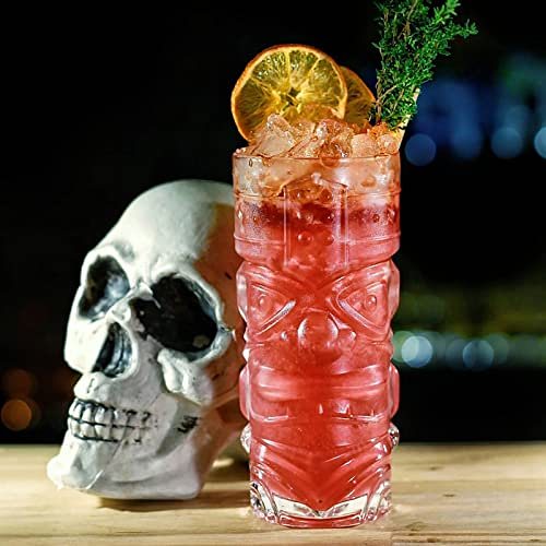 Set of 6 14oz Exotic Cocktail Tiki Glasses