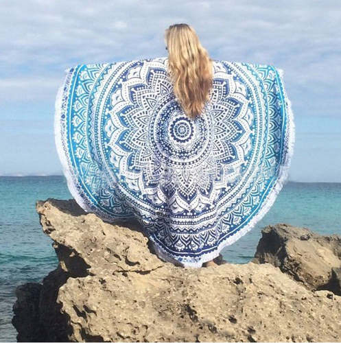 Mandala Round Beach Towel