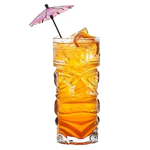 Set of 6 14oz Exotic Cocktail Tiki Glasses