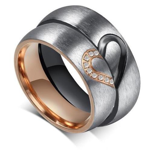Heart Engraved Promise Rings for Couples