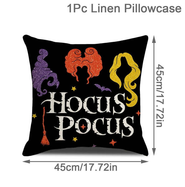 Halloween Theme Linen Cushion Covers