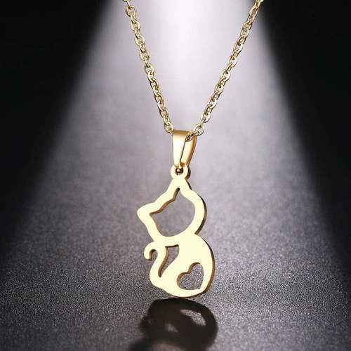 Curious Kitty Heart Necklace