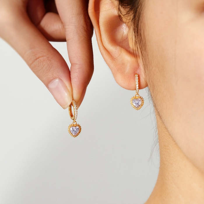 Heart Birthstone Earrings