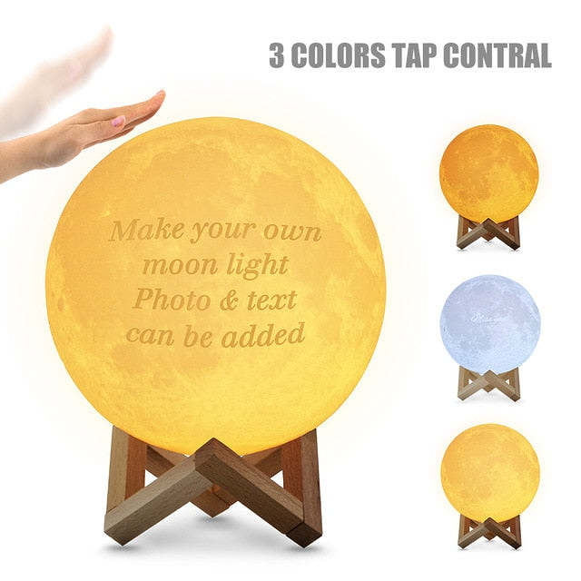 Original 3D Printed Photo Moon Night Lamp