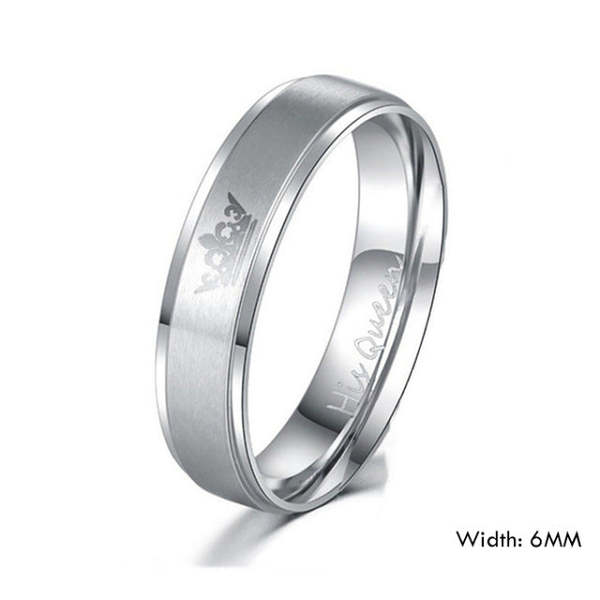 Black King and Queen Crown Couple Rings