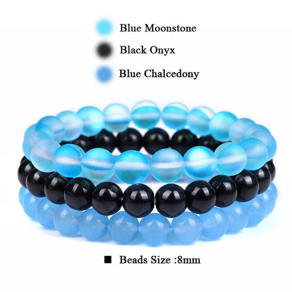 Set Of 3 Natural Stone 8MM Beads Bracelets
