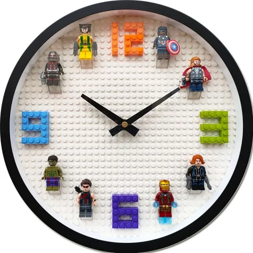 Building Blocks Superhero Wall Clock