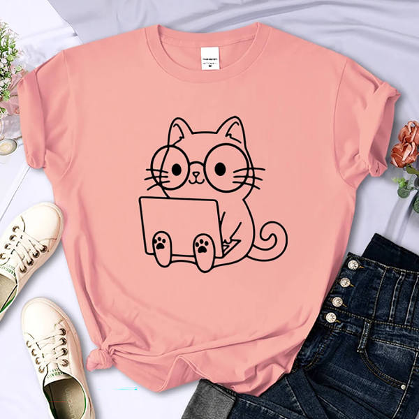 Laptop Cat T-Shirt