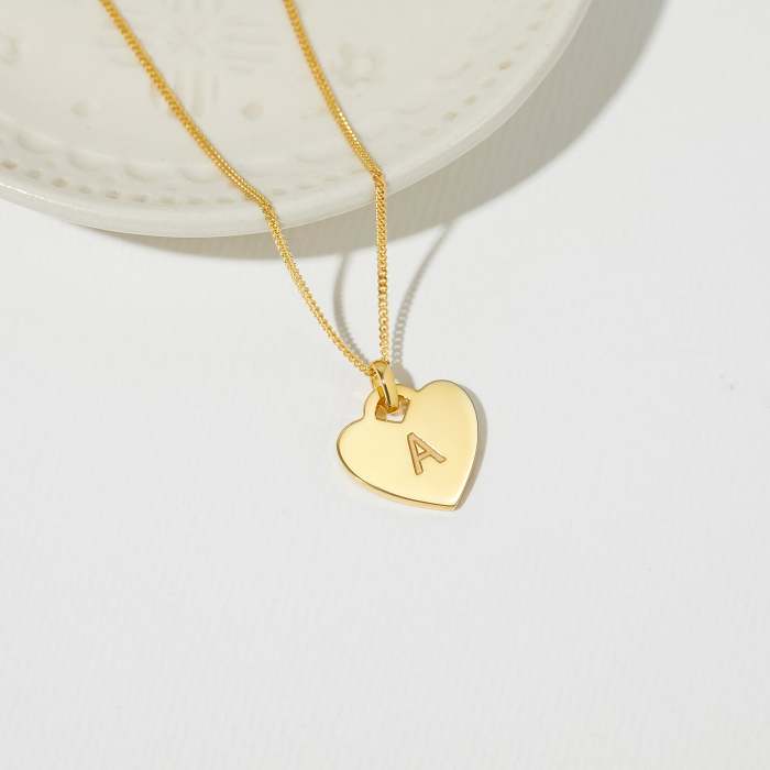 Custom Initial Heart Necklace