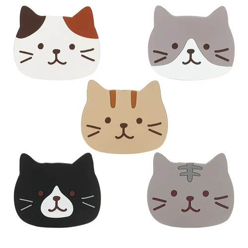 Cat Face Mug Coaster Set