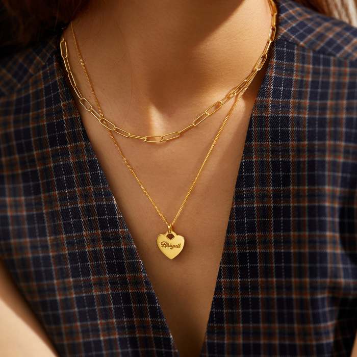Custom Heart Name Necklace
