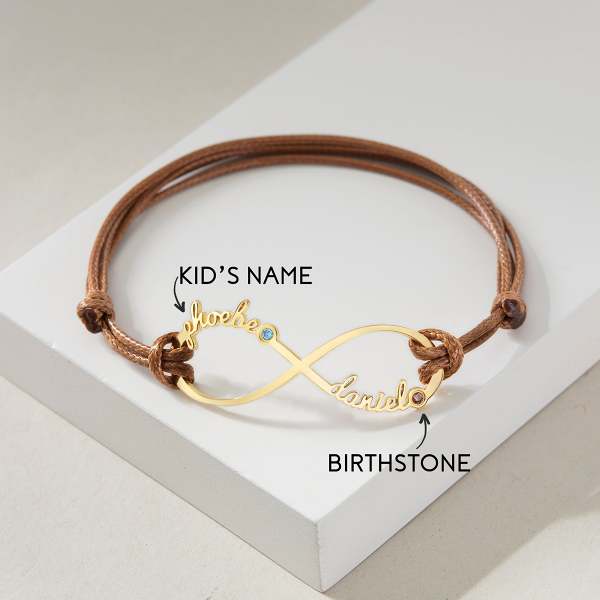 Infinity Name Bracelet With Birthstone