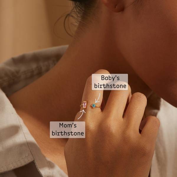 Duo Birthstone Ring