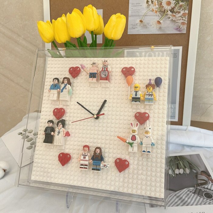 3D Building Blocks Superhero Wall Clock