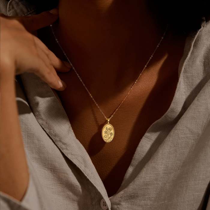 Personalized Birth Flower Necklace