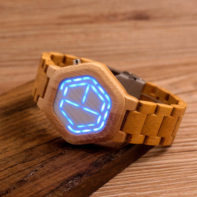 LED Bamboo Wood Watches