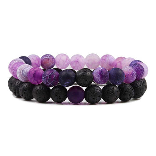 Purple Agate Distance Bracelets