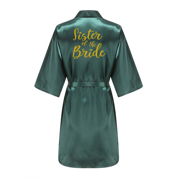 Classy Green Satin Robes For Bridesmaids