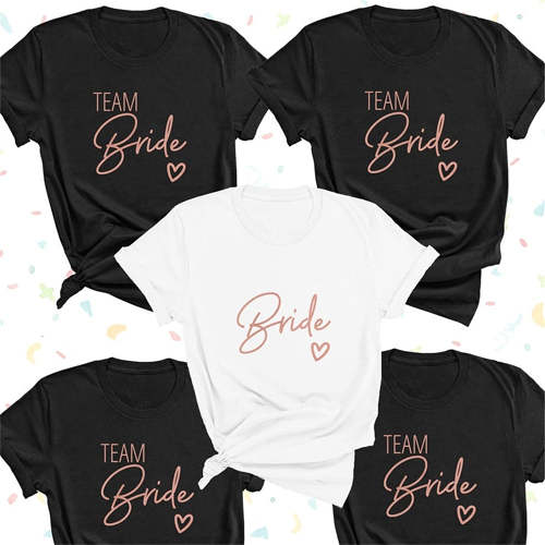 Aesthetic & Cute Team Bride Bridal Party T-Shirt