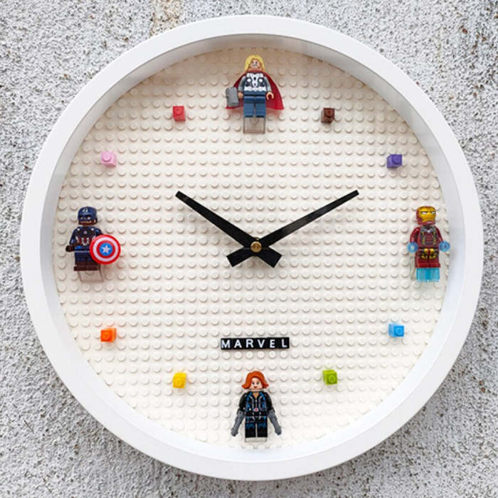 Building Blocks Superhero Wall Clock