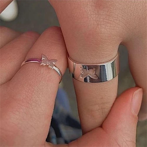 Adjustable Butterfly Ring For Couple