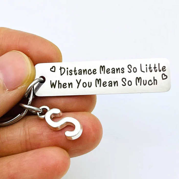 Long Distance Gift Keychain For Boyfriend With Initial