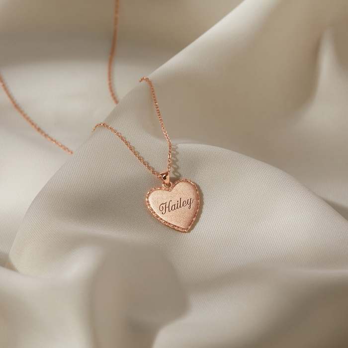Custom Heart Name Necklace for Women