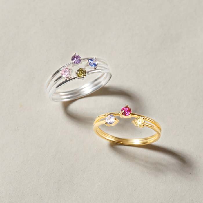 Family Birthstone Mom Ring