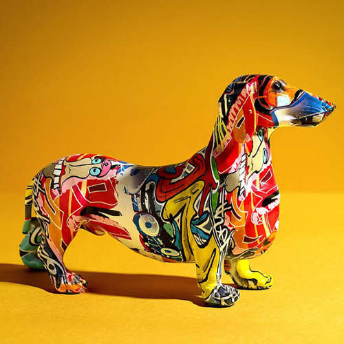 Graffiti Dachshund Sculpture
