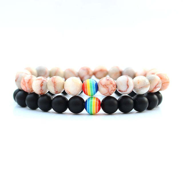 Rainbow Bead Distance Bracelets