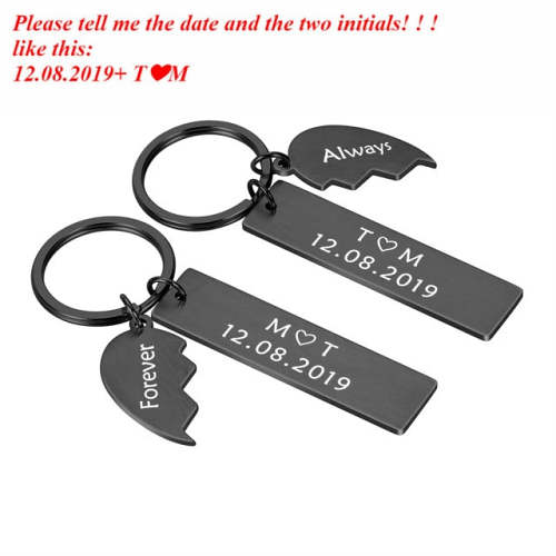 Custom Initials Keychain For Couples