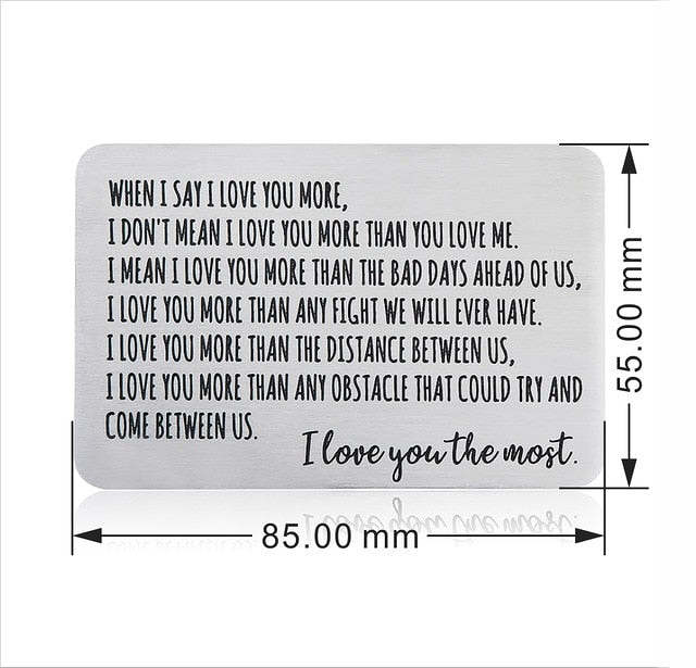 Metal Wallet Insert Card