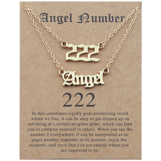 Gold Angel Number Necklace Set With Meanings