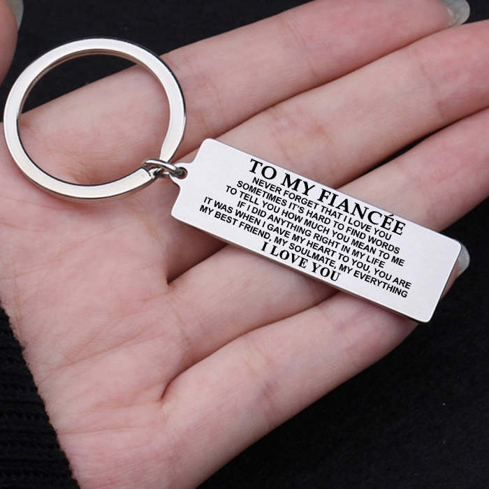 TO MY FIANCEE Engraved Key Chain for Wife