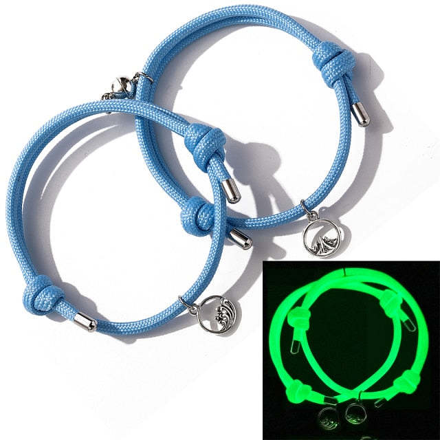Glow In Dark Magnetic Bracelets For Couples