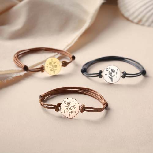 Birth Flower Bracelet - 1-5 flowers