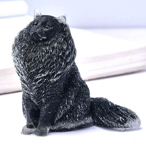 Fluffy Quartz Crystal Cat