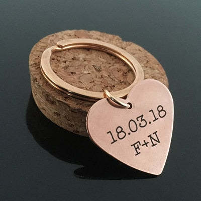 Custom Engraved Heart Keychain