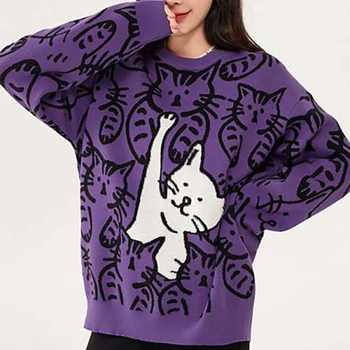Allover Cat Doodle Sweatshirt