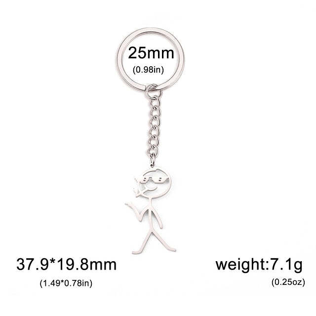 Middle Finger Funny Keychain