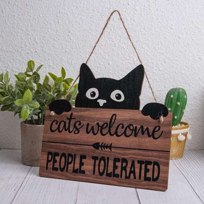 Cats Welcome Decorative Sign